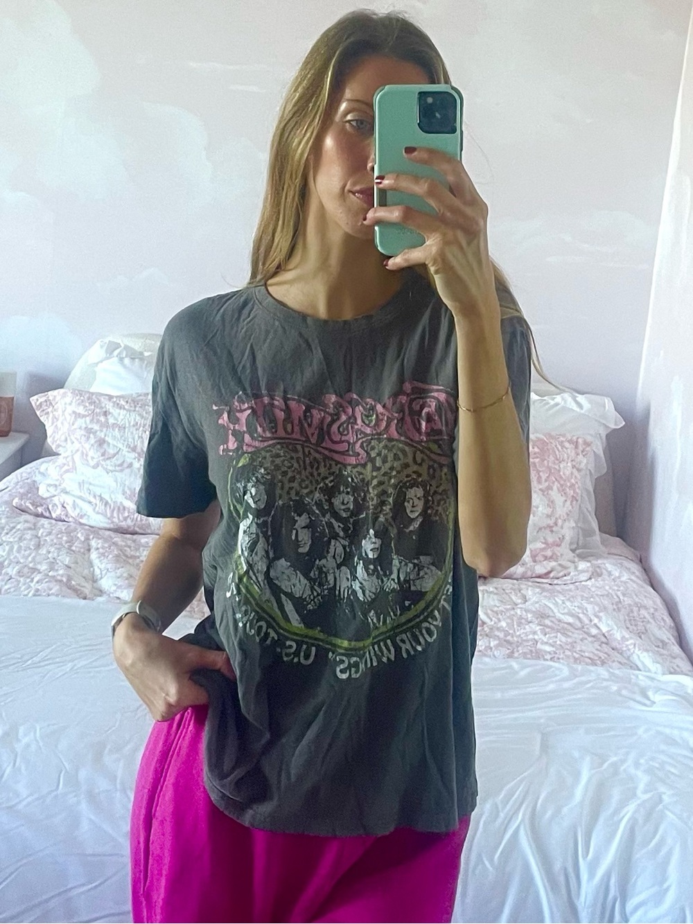 Aerosmith Graphic Tee in Charcoal